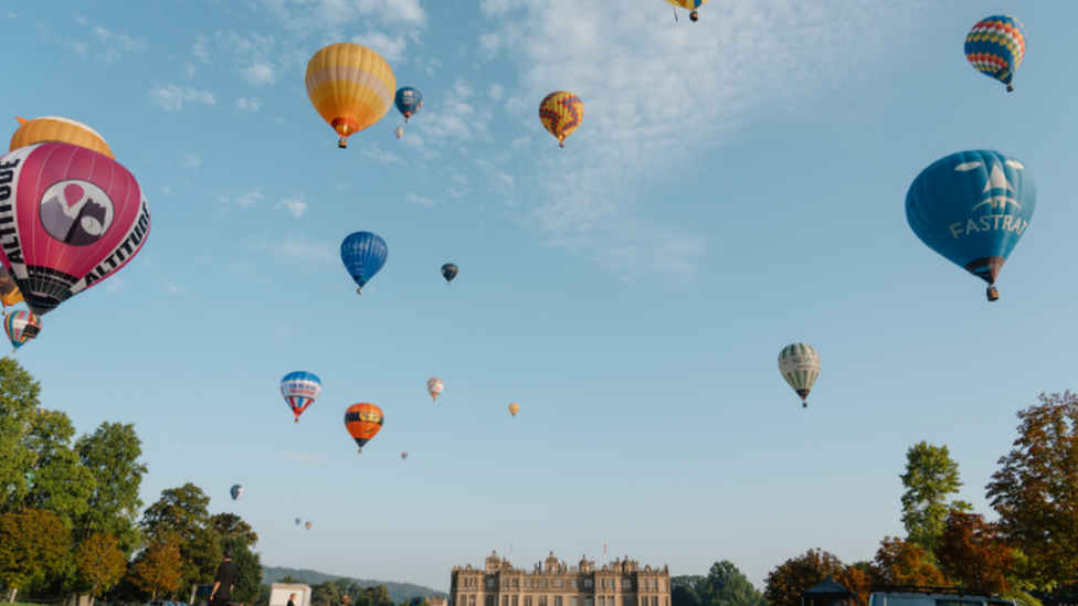 Hot air balloons in the sky