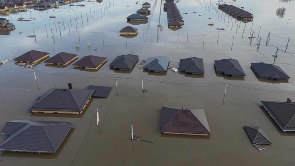 Flooding on the outskirts of Orenburg city