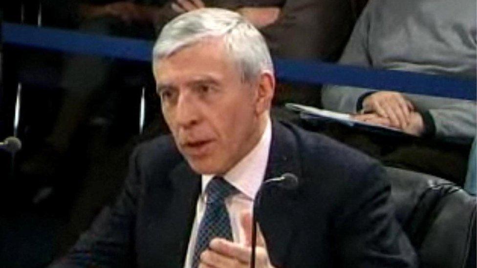 Jack Straw giving evidence to the Iraq Inquiry - video grab