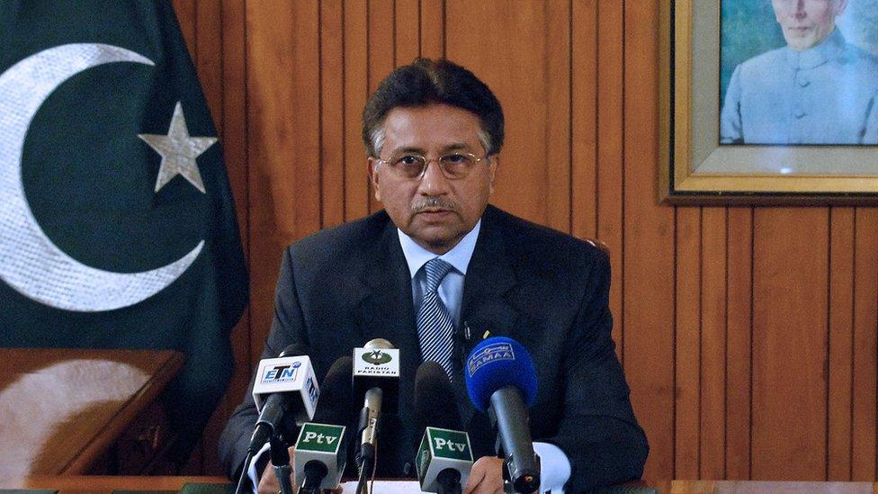 President Pervez Musharraf resigning in 2008