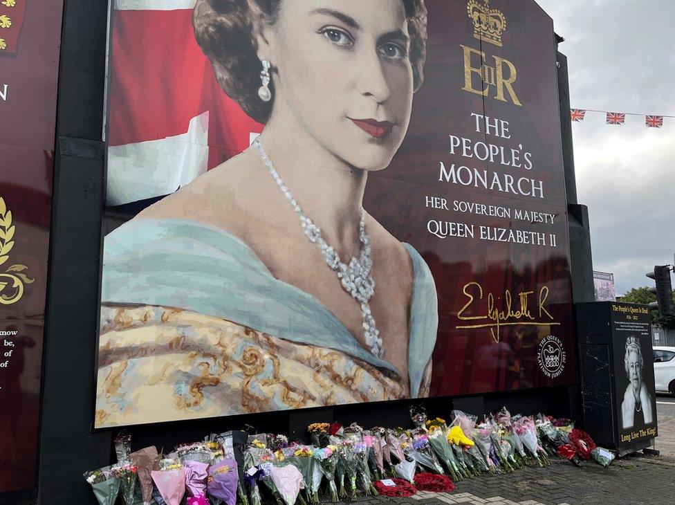 Flowers have been left on the Shankill Road in Belfast