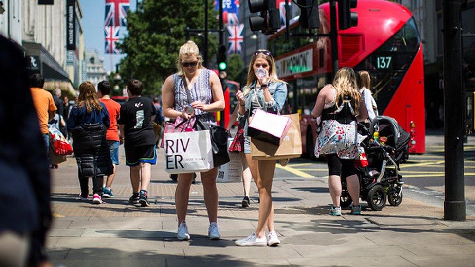 Shoppers on Oxford Street