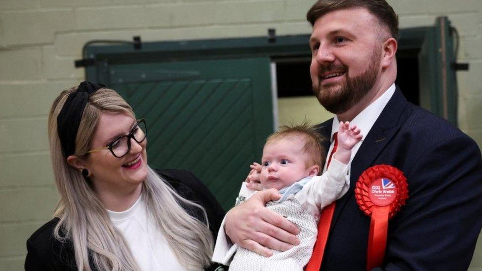 Chris Webb with wife Portia and new born Cillian