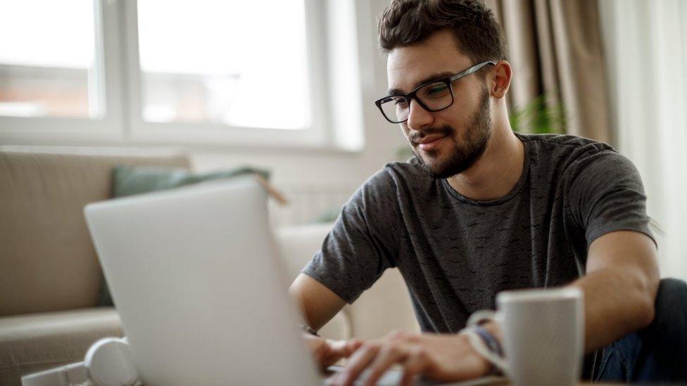 Man working at laptop