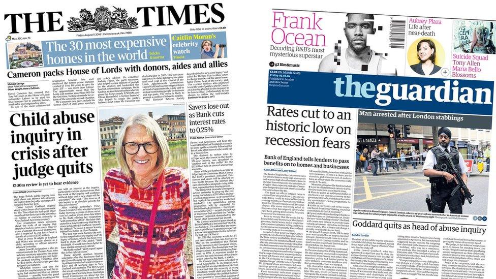 Times/Guardian front pages