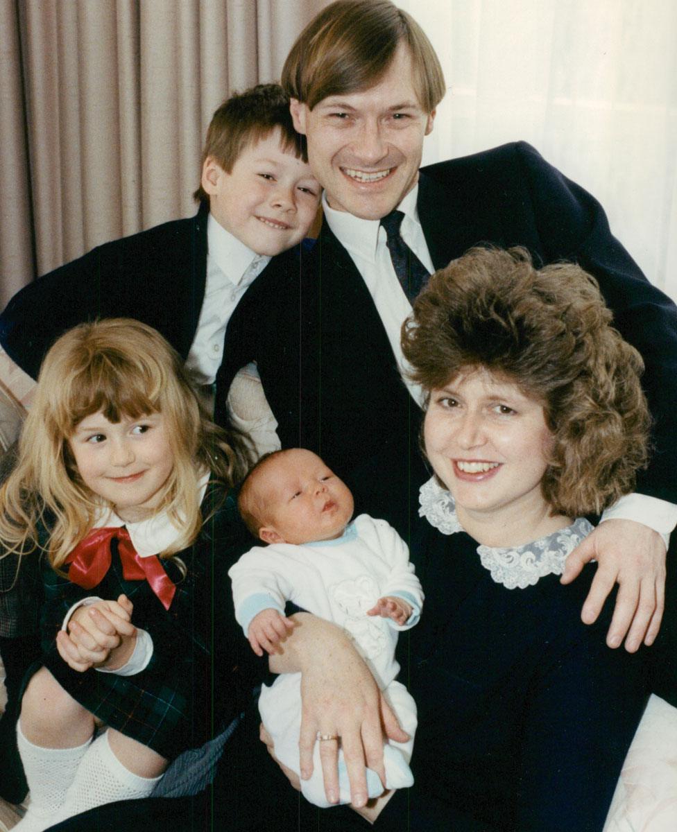 David and Julia Amess with three of their children, pictured in 1990