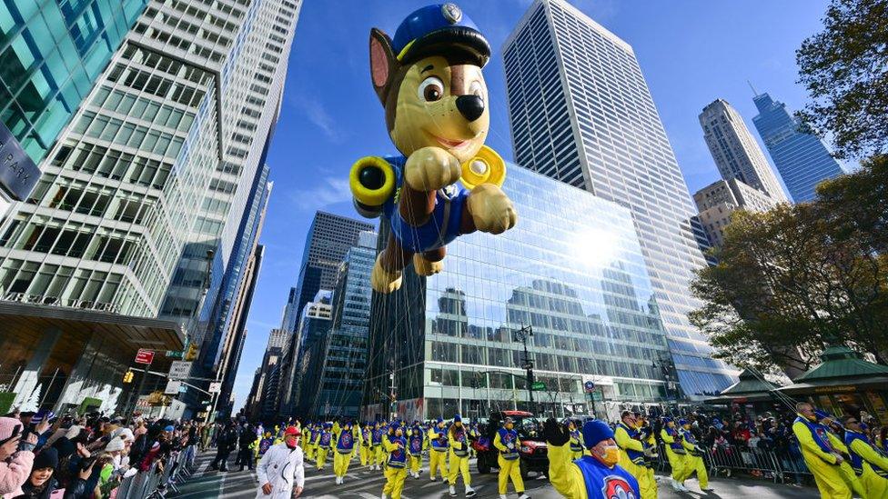 Chase from Paw Patrol balloon.