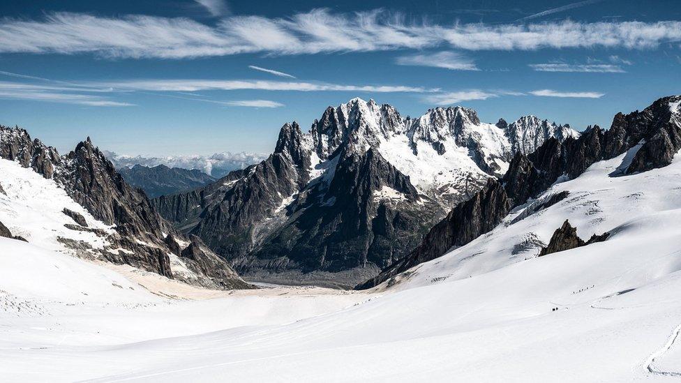 Skiing slope in the Chamonix area