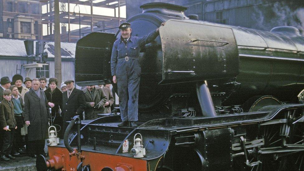 Alan Pegler with Flying Scotsman