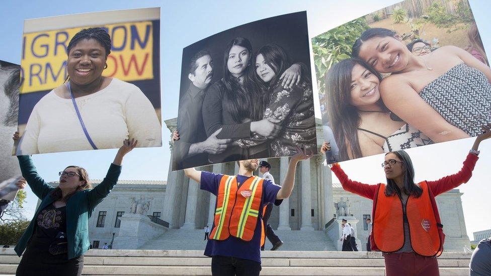 Protesters outside of the US Supreme Court