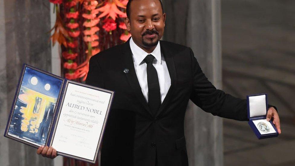 Abiy Ahmed at Nobel ceremony