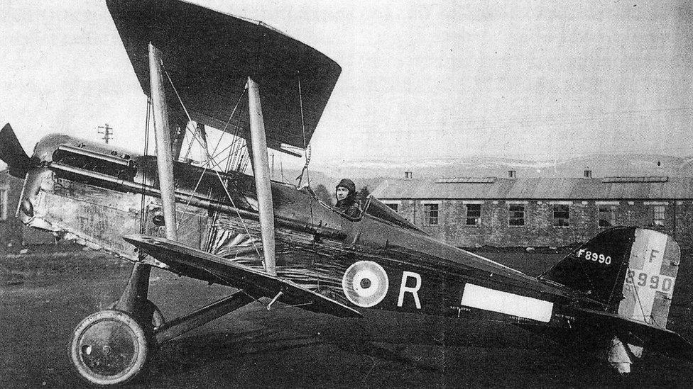 One of the SE 5a planes flown by the pilots of No 74 Squadron