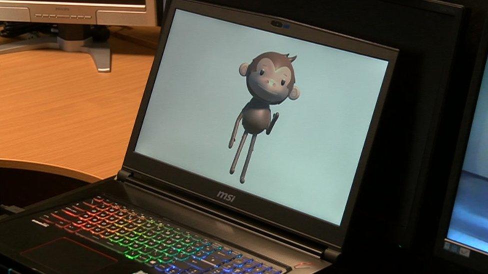 Users can see their actions in the form of Moe the monkey on a computer screen