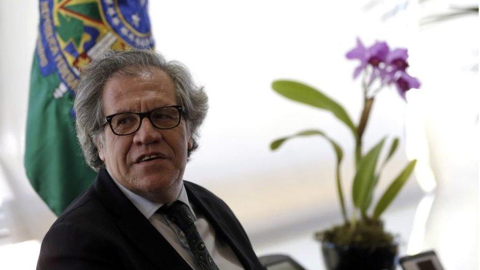 Secretary General of Organization of American States (OAS) Luis Almagro attends a meeting with Brazilian President Dilma Rousseff (not pictured) at the Planalto Presidential Palace in Brasilia, Brazil, 15 April 2016.