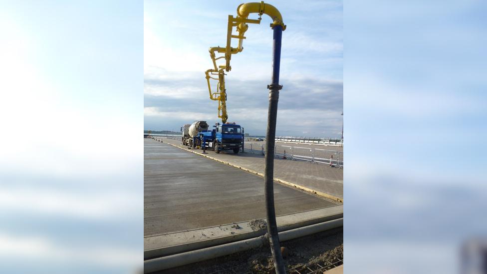 Concrete pump at Port of Felixstowe