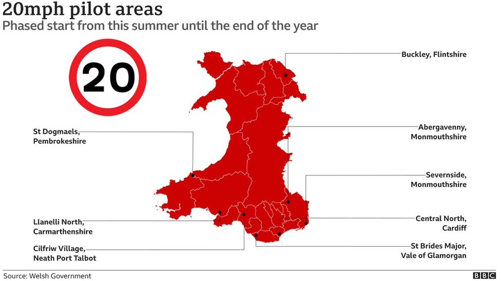 The map showing the locations of the pilot