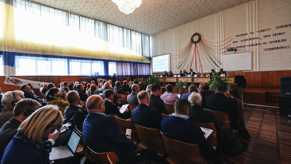 Meeting in Narodichi, in the Chernobyl exclusion zone