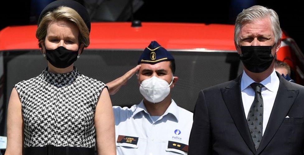 Queen Mathilde of Belgium and King Philippe in Verviers, 20 Jul 21