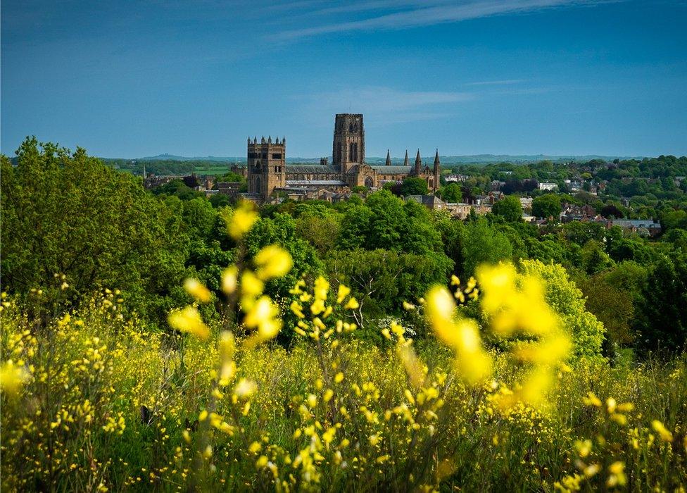 A photo of Durham Cathedral taken from Observatory Hill