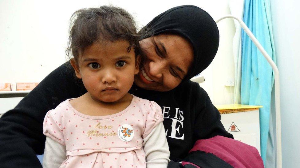 Kalsoom Khairuddin with her mother Khaireen