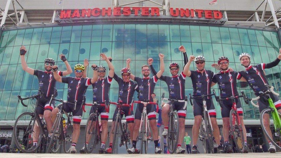 Bournemouth AFC fans who cycled to Old Trafford