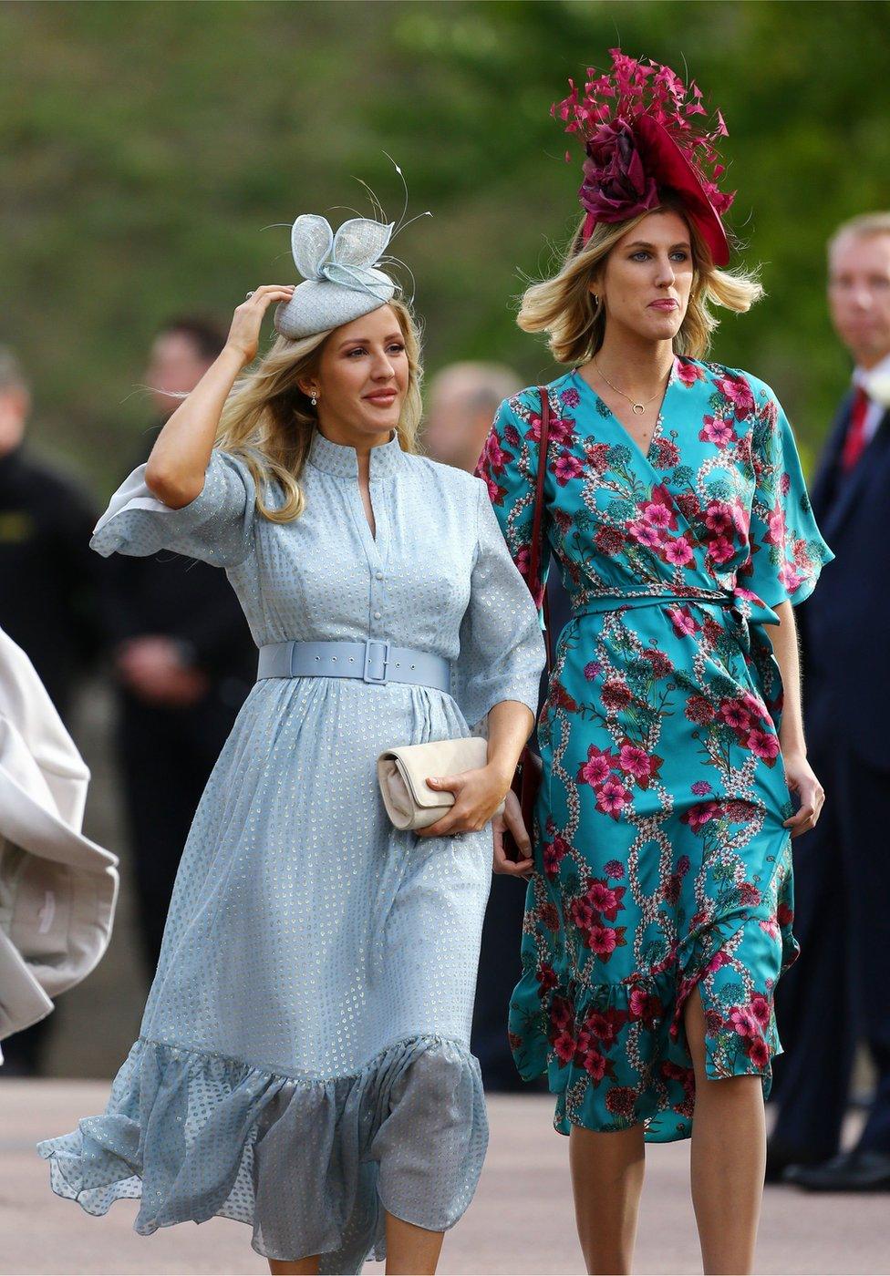 Ellie Goulding and a guest arrive at the royal wedding