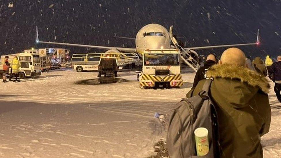 Snow at Manchester Airport