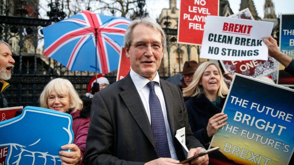 owen paterson at a brexit demonstration in London