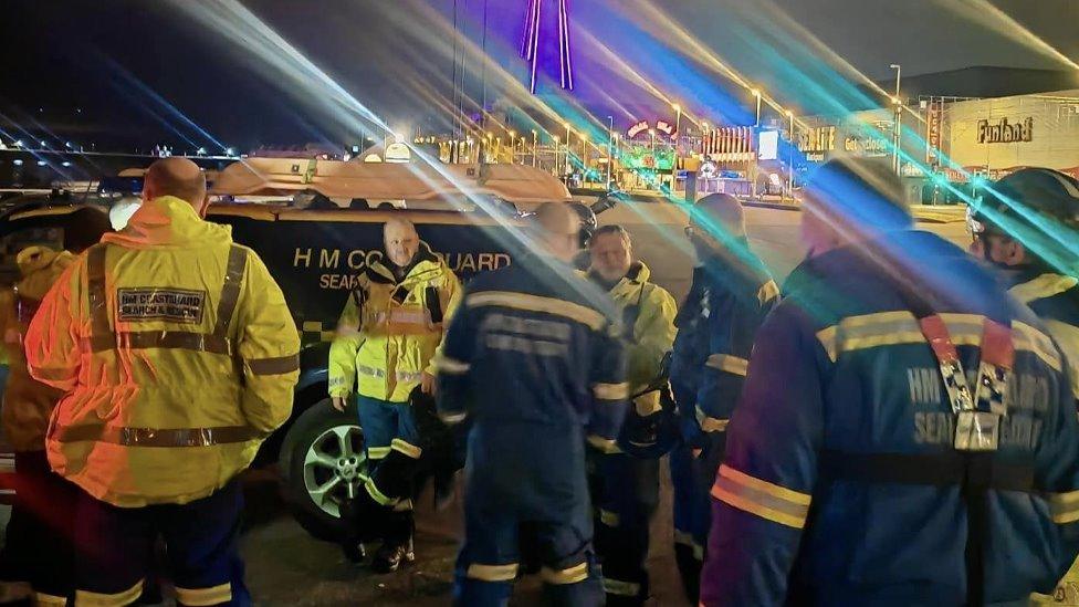 search teams at Central Pier