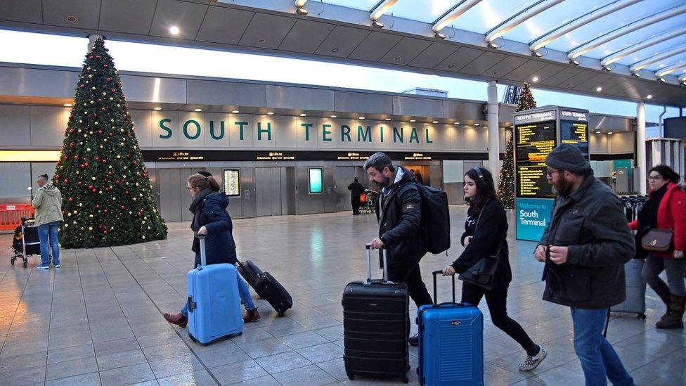 Passengers at Gatwick Airport