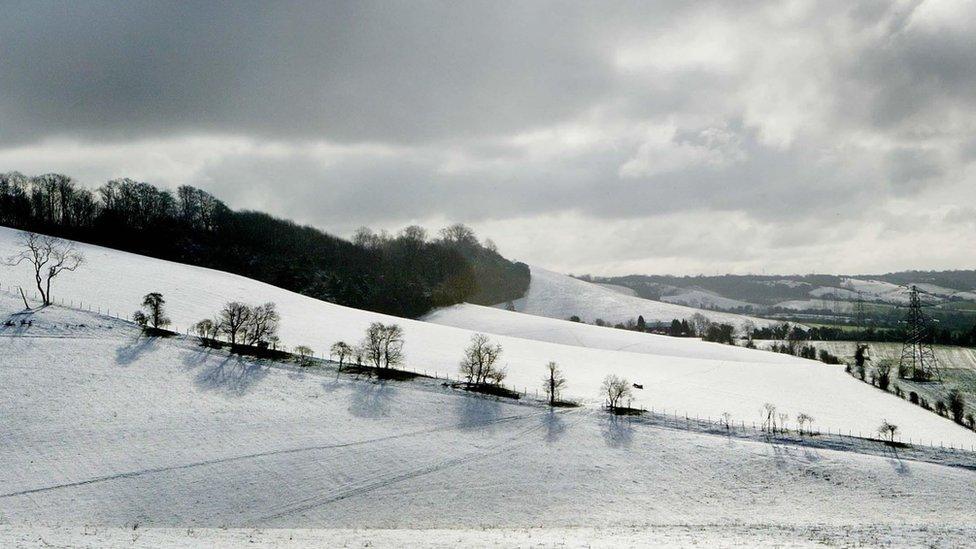 Snowy hill in Maidstone, Kent