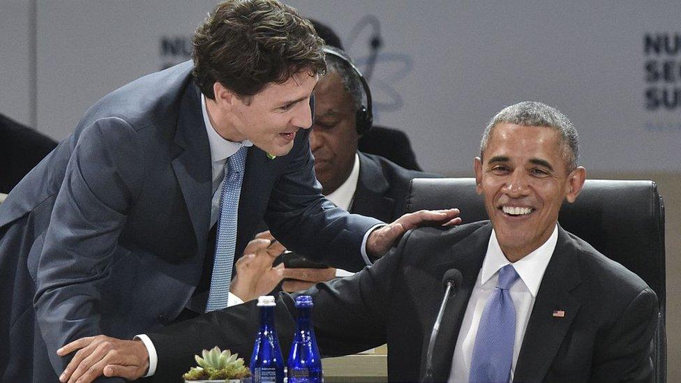 Justin Trudeau and Barack Obama