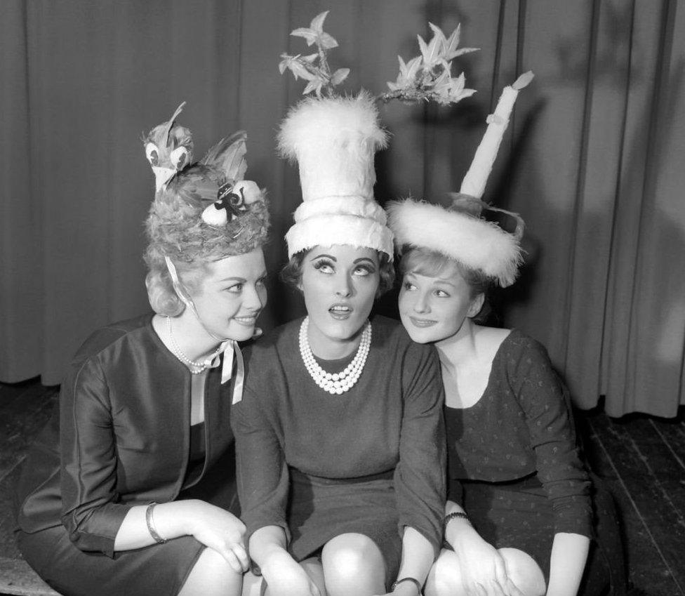 Cathy Shane in One of the Family, Joan Martin in Vase of flowers, Elizabeth Tree in Nightcap. November 1963