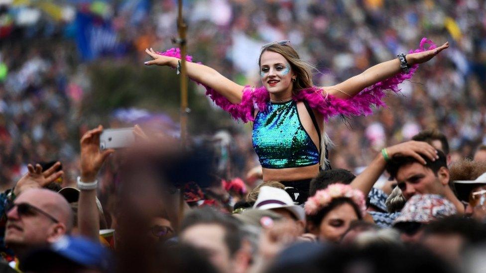 The crowd at Glastonbury