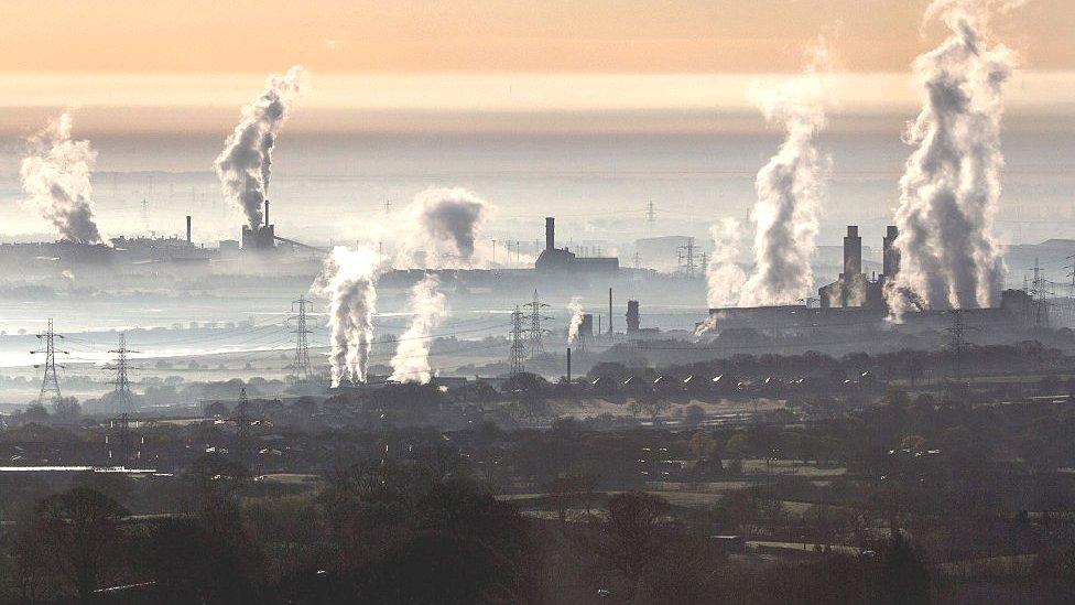 Industrial landscape across the Dee Estuary