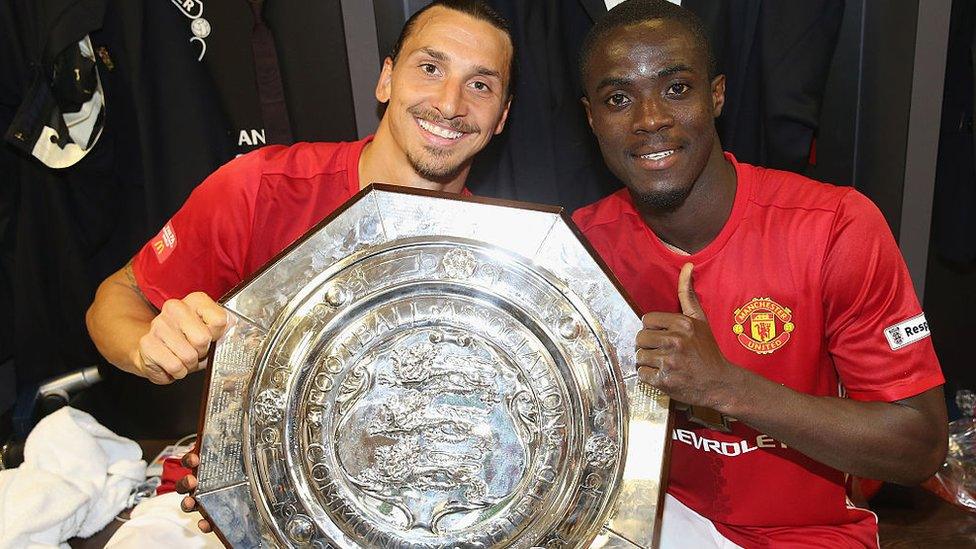 Eric Bailly and team mate Zlatan Ibrahimovic