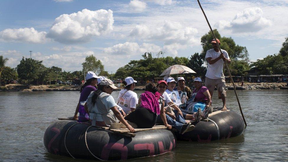 Central American mothers cross the Guatemala/Mexico border in search of their disappeared sons and daughters.