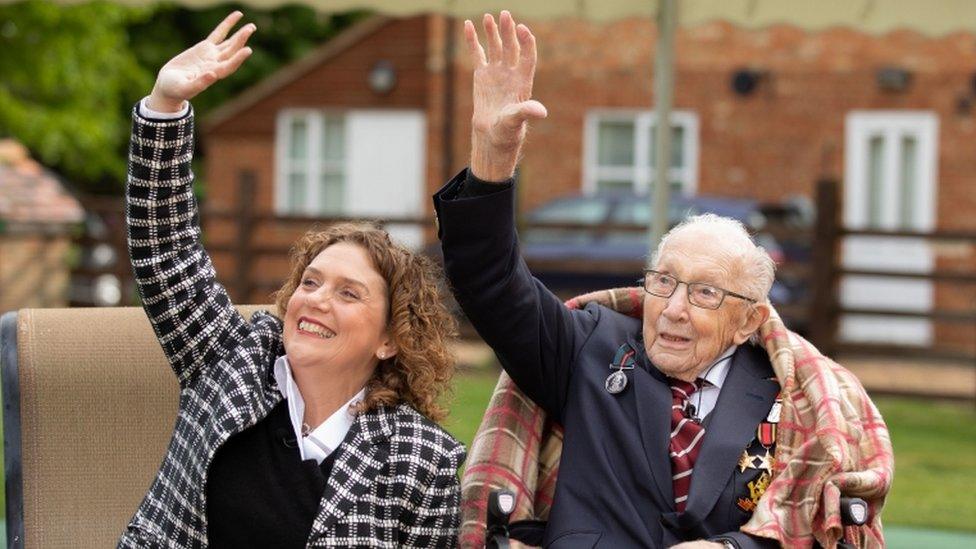 Captain Tom Moore and Hannah Ingram-Moore