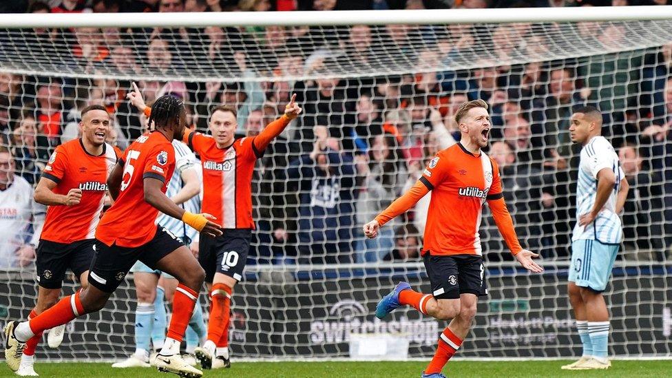 Luton Town footballers at Kenilworth Road