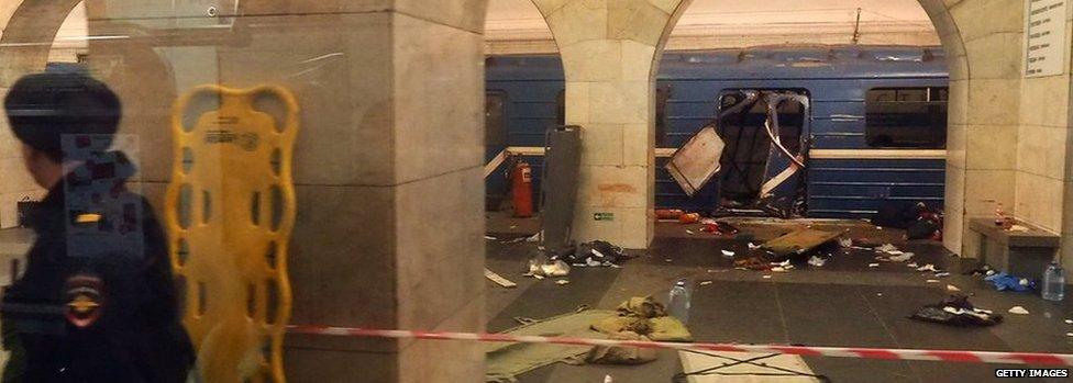 Aftermath of the St Petersburg metro attack April 2017