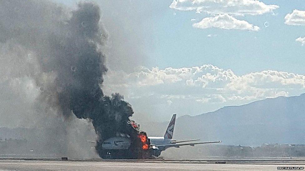 BA plane on fire