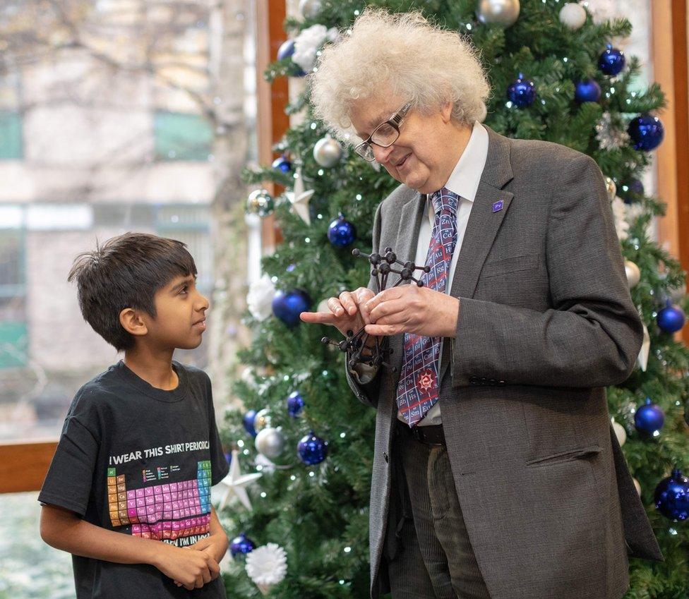 Ajay Sawant with chemistry professor Sir Martin Poliakoff