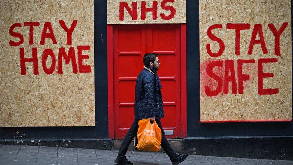 man walking in Edinburgh