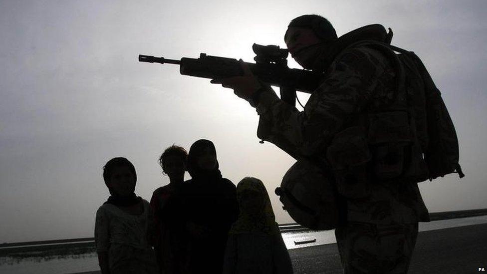 British officer on patrol in Basra in April 2009