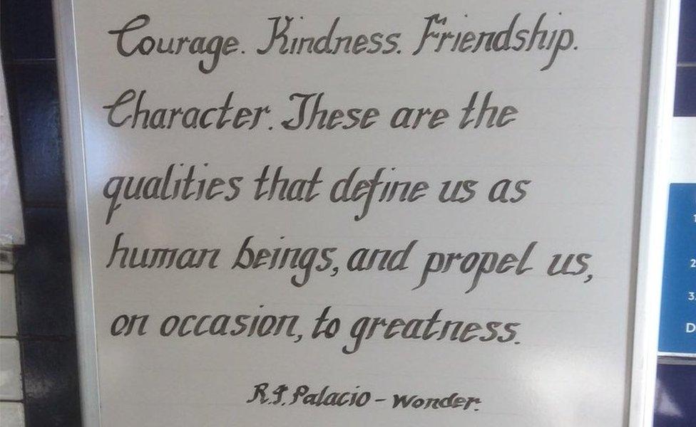 The Thought written after the Grenfell Tower fire in June: Courage. Kindness. Friendship. Character. These are the qualities that define us as human beings, and propel us, on occasion to greatness