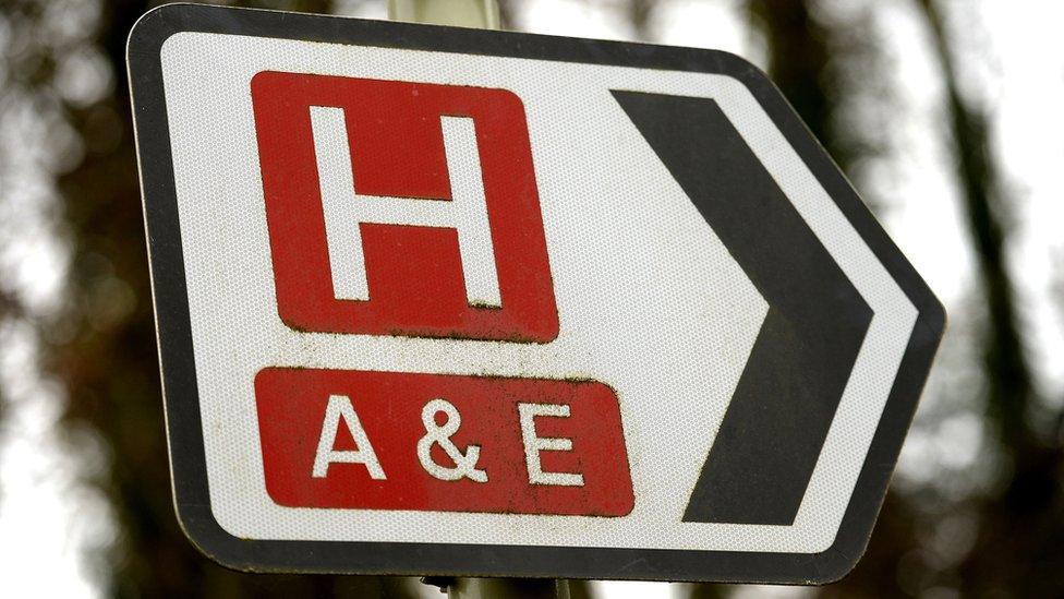 Hospital A&E sign