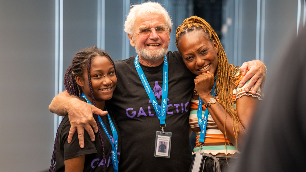 Anastatia (Ana) Mayers, Jon Goodwin and Keisha Schahaff, boarded the VSS Unity for a 90-minute trip into space