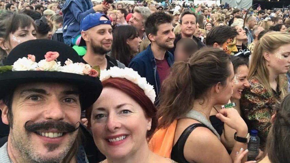 David Cameron photobombed a Labour activist's selfie at Wilderness Festival