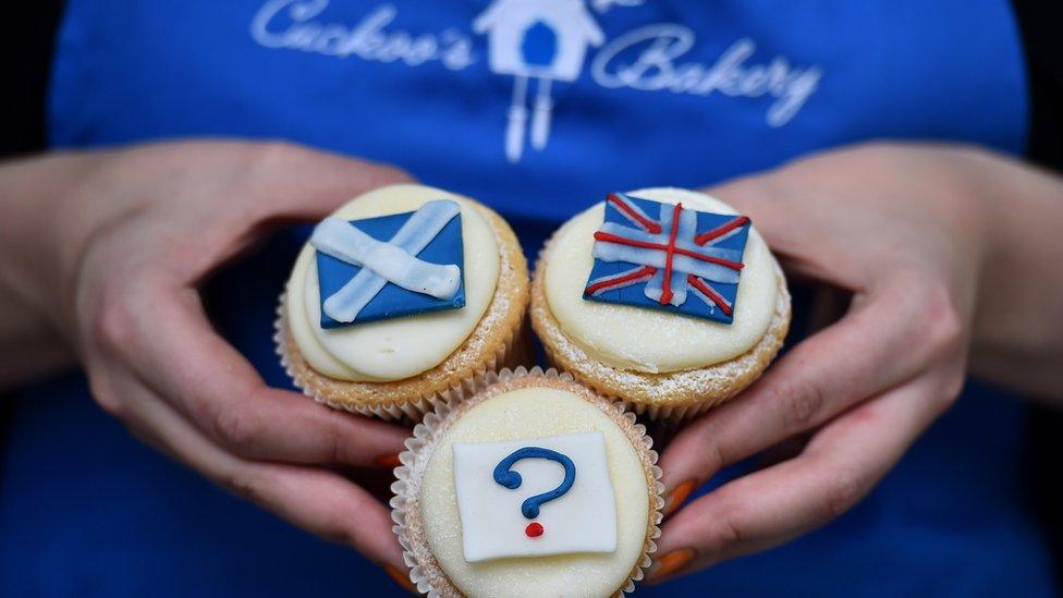 Scottish and Union flag cakes