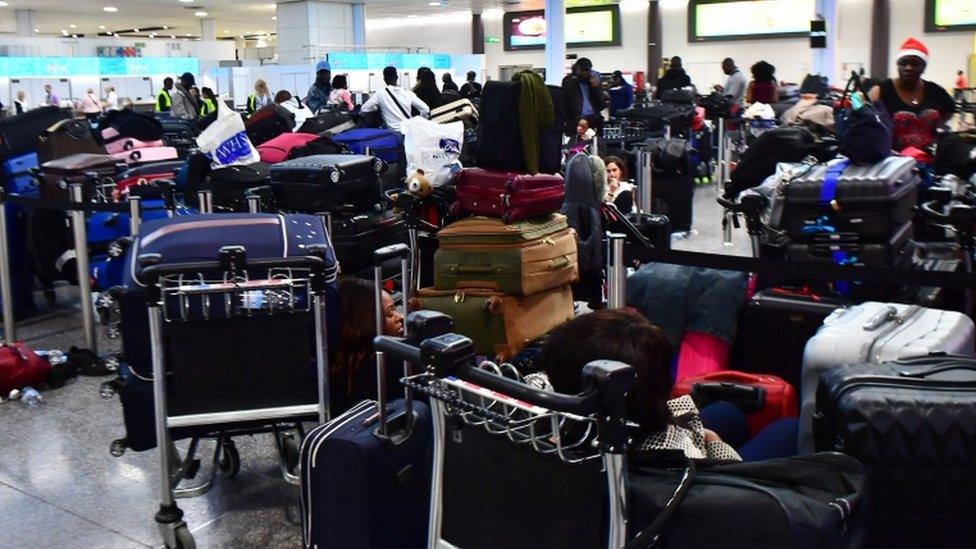 Suitcases at Gatwick